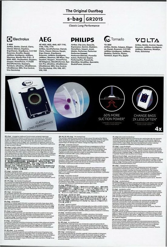 AEG GR201S - Stofzuigerzakken - Stofzuigerzakken Aeg - 4 Stuks 9 AEG GR201S - Stofzuigerzakken - Stofzuigerzakken Aeg - 4 Stuks - Afbeelding 9