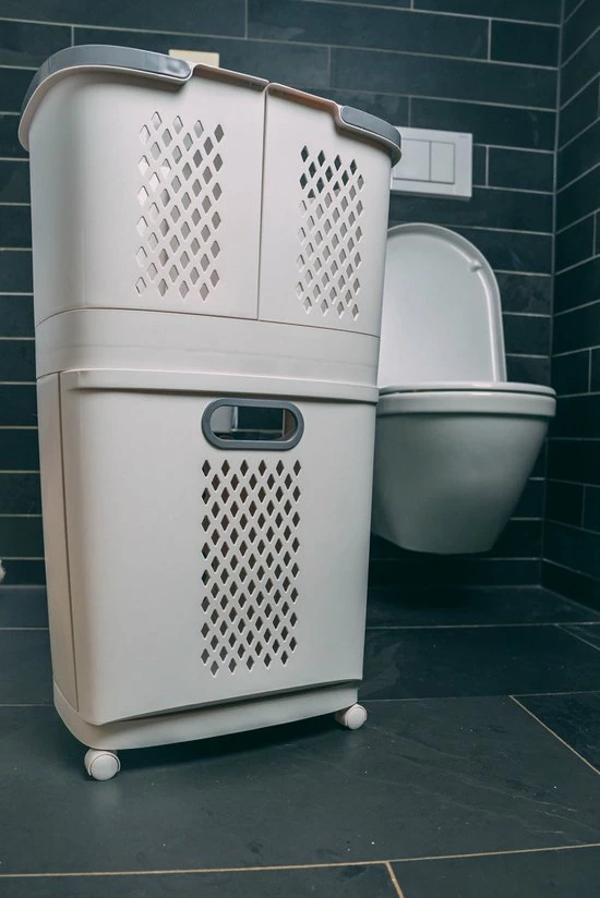 Sens Design Wasmanden Met Deksel - Wassorteerder 3 Vakken Op Wieltjes 19 Sens Design Wasmanden Met Deksel - Wassorteerder 3 Vakken Op Wieltjes - Afbeelding 19