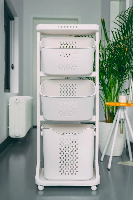 Sens Design Wassorteerder – Wasmand Met 3 Vakken - Op Wieltjes 9 Sens Design Wassorteerder – Wasmand Met 3 Vakken - Op Wieltjes - Afbeelding 9