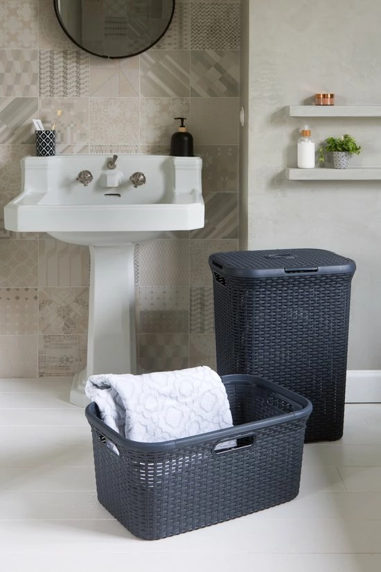 Curver Style Wasmand - 45L - 2 Stuks - Antraciet 3 Curver Style Wasmand - 45L - 2 Stuks - Antraciet - Afbeelding 3