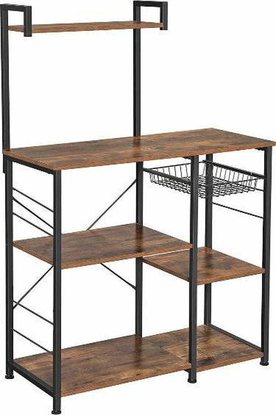 Merkloos MIRA Home - Keukenkast - Keukenrek Staand - Industrieel - Hout - Bruin/Zwart - 40x90x132 2 Merkloos MIRA Home - Keukenkast - Keukenrek Staand - Industrieel - Hout - Bruin/Zwart - 40x90x132 - Afbeelding 2