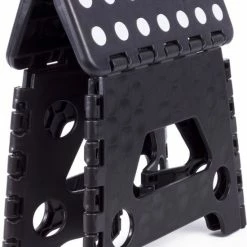 Benson Opvouwbare Kruk - Keukentrap - Zwart Wit - Tot 80 Kg -SolisVac Plus Shop 550x833