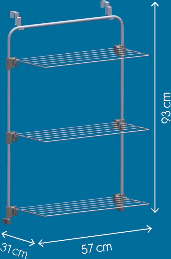 Tomado - Metaltex Metaltex Gale Droogrek - 11m Drooglengte - Ophangbaar Aan Deur - Zilvergrijs 11 Tomado - Metaltex Metaltex Gale Droogrek - 11m Drooglengte - Ophangbaar Aan Deur - Zilvergrijs - Afbeelding 11