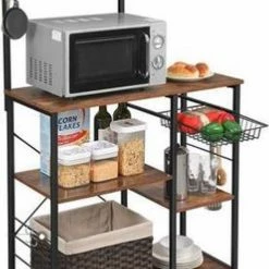 Merkloos MIRA Home - Keukenkast - Keukenrek Staand - Industrieel - Hout - Bruin/Zwart - 40x90x132